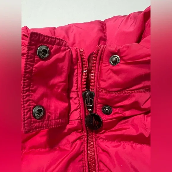 Moncler Girls Pink Puffer Logo Jacket - Picture 10 of 16